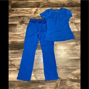 Purple label royal blue scrub set